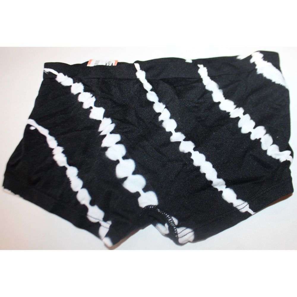 Womens Striped Seamless Boy Shorts - Auden - black and white size XS
